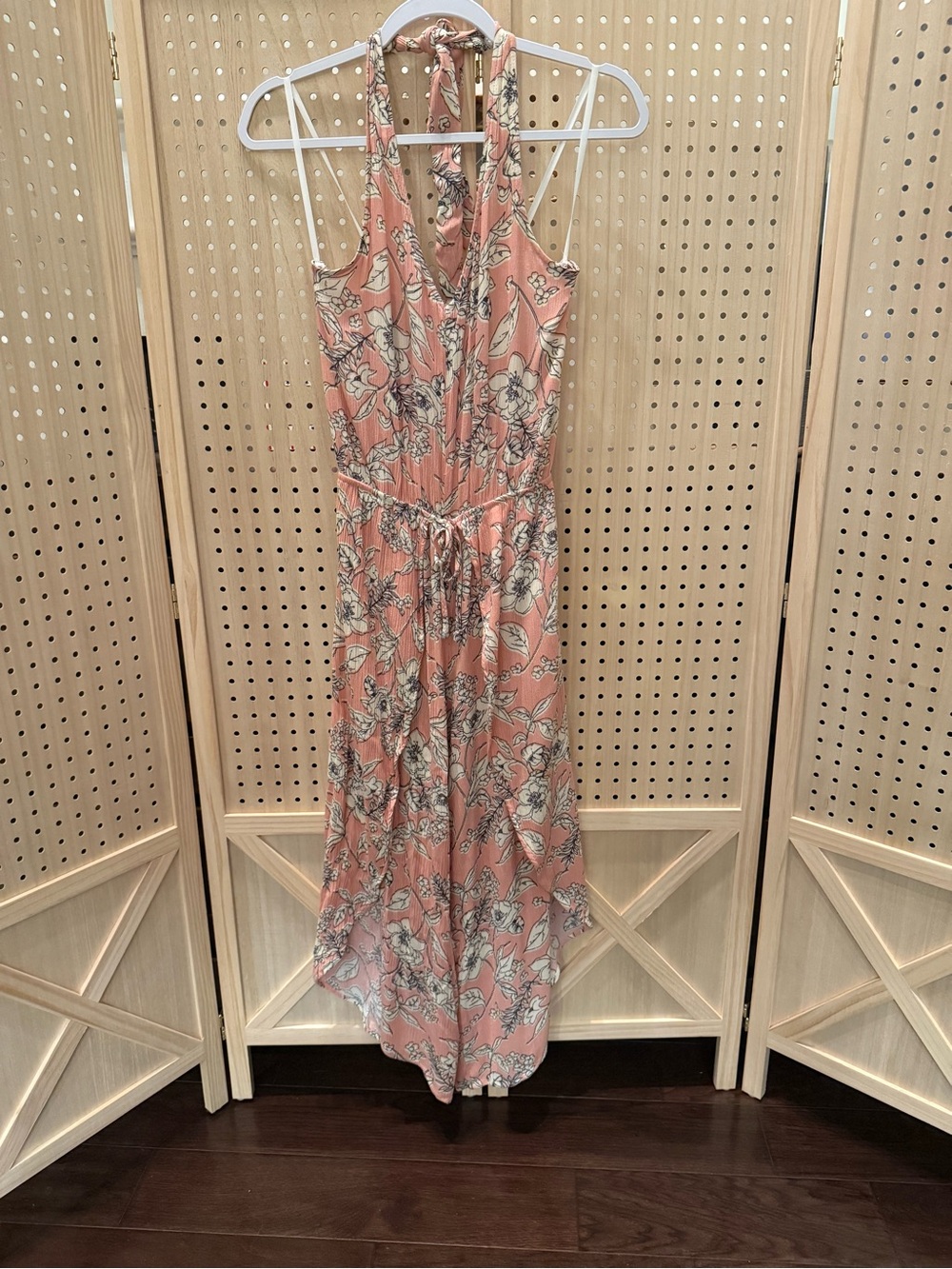 Floral Halter Pantssuit in Blush Pink